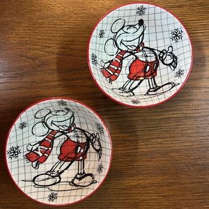 Set of 2 | Disney Mickey Holiday Sketchbook Tidbit Bowl